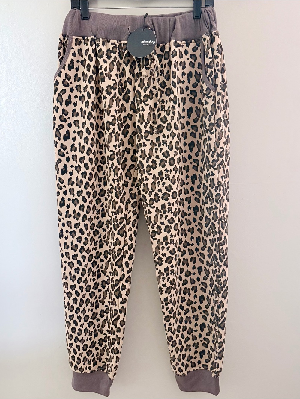 Mittoshop Leopard Print Joggers Womens Extra Large NWT